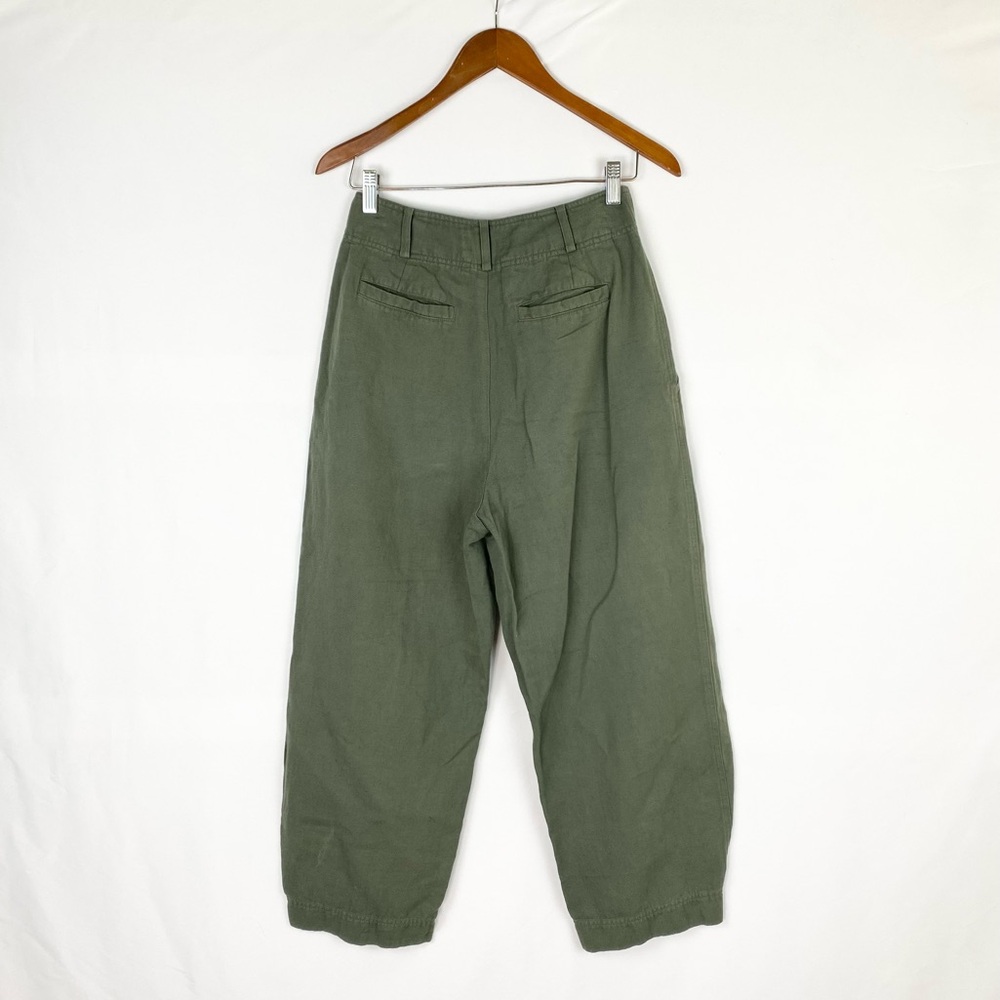 Apiece Apart Olive Green Cropped Elastic-Cuff Pants - Picture 5 of 8
